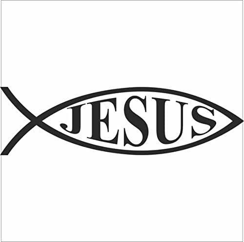 INDIGOS UG Aufkleber - Autoaufkleber - JDM - Die Cut - Jesus Fish 2 - Auto, Truck, Notebook, Laptop, Vinyl - Folie Decal Sticker - schwarz - 190mm x83mm