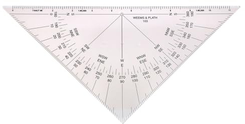 Weems & Plath Marine Navigation Winkelmesser Dreieck mit schwarzen Markierungen