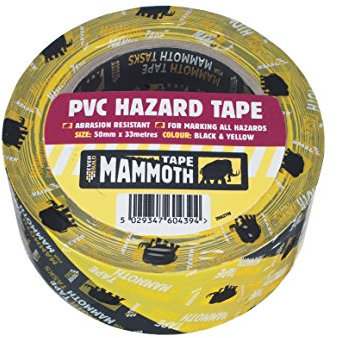 Everbuild PVC Hazard Tape Black/Yellow 50mm x 33m