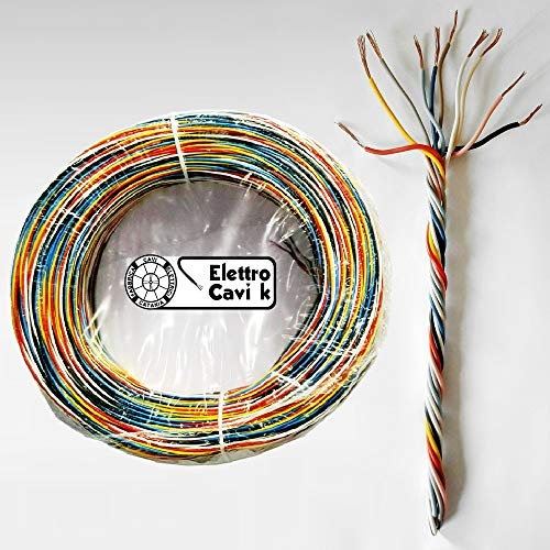 ELETTRO CAVI K - CAVO CITOFONICO 10x0,50 mm² PERMUTATORE TRECCIA SCOPERTA 10 POLI MULTIPOLARE FLESSIBILE IN RAME PROFESSIONALE MADE IN ITALY 10 METRI