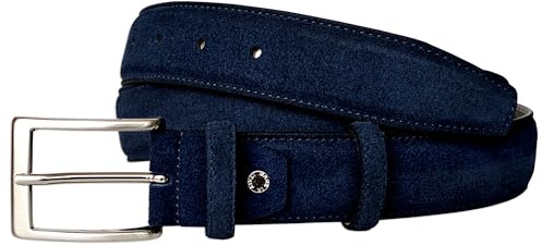 PASQUALE CUTARELLI Herren Wildleder Gürtel Italienischer Blau, 105cm