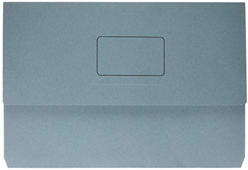 Whitebox 220gsm Foolscap Document Wallet - Blue Pack of 50