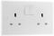BG Electrical Double Switched Power Plug Wall Socket, Double Pole, Nexus 800 Series, White Moulded, Round Edge, 13A, 822DP