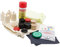GICO Carrom Zubehör Set von Carrom Manufaktur für alle handelsüblichen Boards: Carrom Steine, Striker, Gleitpulver, Pflegeset, Füsschen - 2116