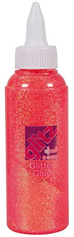 Glitz it Glitter Glue - Coral, 120ml, Twist Nozzle Bottle, Ideal Kids Craft, Shimmer Glue for Art & Craft Projects, Wedding Invitations, Card Making, Art Set