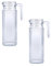 BATANIA 2 x Glas Pitcher/Saftkrug/Kühlschrankkrug/Wasserkrug/Kühlschrankkrug Quadro | 1,1 Liter