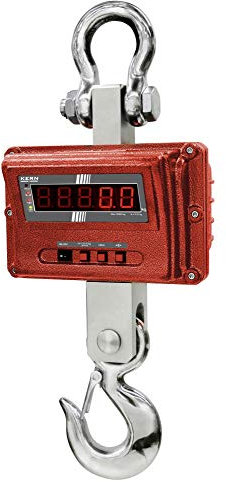 KERN Robuste Industrie-Kranwaage mit Leuchtstarkem LED-Display, 3000kg Wägebereich, 500g Ablesbarkeit