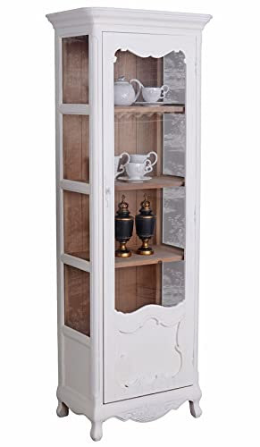 Rustikale Landhausstil-Vitrine „Villa Rustica“ – Antik Shabby Vintage Regal aus massivem Holz, 184x56x35 cm HMA02 Palazzo Exklusiv