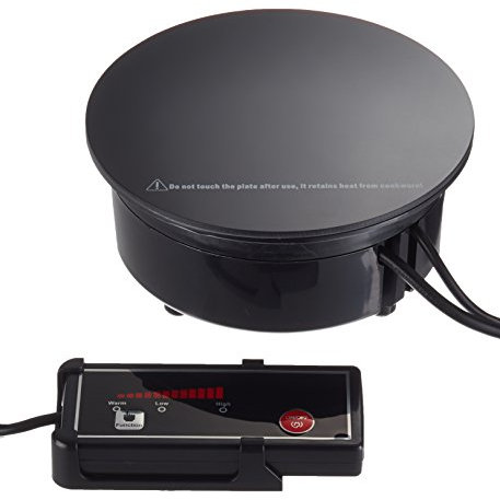 Lacor - 69139 - Placa de Inducción para Chafing Dish (700W, Ø18 cm) con Regulador de Temperatura, Ideal para Buffets, Color Negro