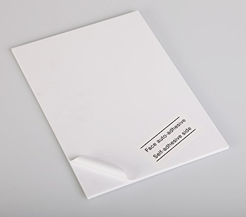 Clairefontaine 93611C Packung (mit 20 Schaumkartons, selbstklebend, DIN A4, 21 x 29,7 cm, 5 mm, ideal für Dekorationsarbeiten, einfach zu bearbeiten, chlorfrei) 20er Pack weiß