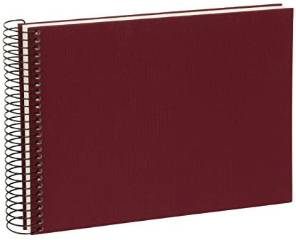 goldbuch Spiralalbum Bella Vista, Erinnerungsalbum aus Leinen mit Spiralbindung, Fotoalbum mit 40 weiße Seiten, Fotobuch zum Einkleben, Foto Album, Bordeaux, ca. 24 x 17 x 2,8 cm, 20 374