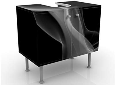 Apalis Waschbeckenunterschrank - Silver Smoke - Badschrank Schwarz Grau, Größe: 55cm x 60cm