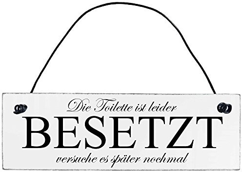 Anika Hermsen-Grallert, HomeYourself Shabby Chic Vintage Schild Toilette besetzt Dekoschild Türschild
