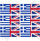 Griechenland & United Kingdom Union Jack Flagge, Griechisch und UK 40 mm (40,6 cm) Mobile Handy Vinyl Mini Sticker, Aufkleber X6