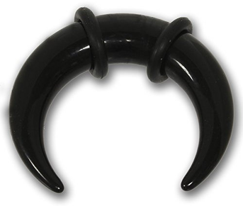 Pain-is-Art Dehnungshorn aus schwarzem Acryl 10,0 mm Expander Piercing