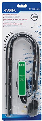 Marina flexibler Luftvorhang mit grünen LEDs, für Aquarien, in Kombination mit Durchlüfterpumpen anzuwenden, 53,34cm