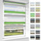 OUBO Doppelrollo Klemmfix ohne Bohren Duo Rollos für Fenster & Türen (Grün-grau-weiß, 45cm x 150cm), Klemmrollo Seitenzugrollo Sicht und Sonnenschutz, Lichtdurchlässig und Verdunkelnd.