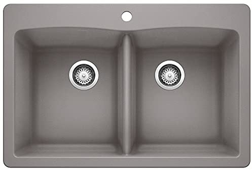 Blanco Diamond - Fregadero doble para cocina, 440219