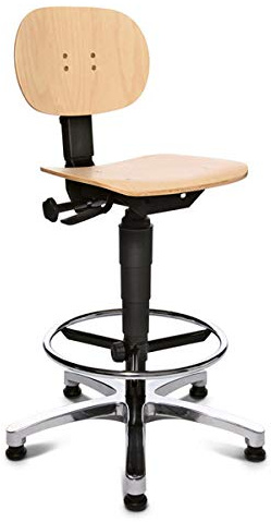 Arbeitsdrehstuhl TOPSTAR FACTORY 100 plus,Sitz + Lehne aus Buchenholz,Gewicht 12 kg,Sitzhöhe 59-84cm