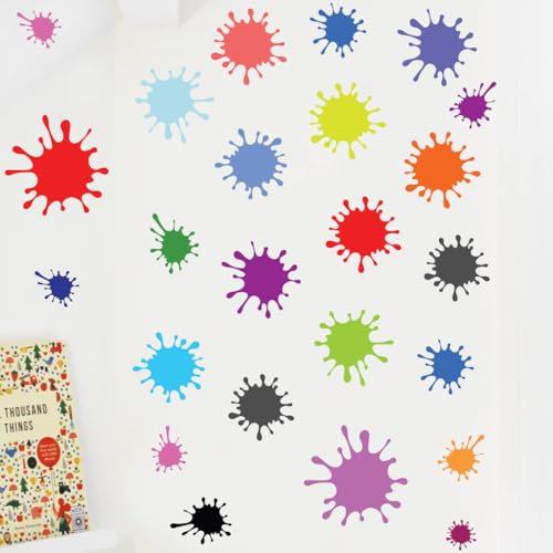 Colourful Paint Splats - Pack of 24 - Wall Art Vinyl Printed Stickers