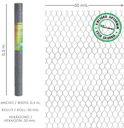 Papillon Grillage Triple Torsion 1171005-50/50 cm Rouleau 50 m Usage Domestique Argent