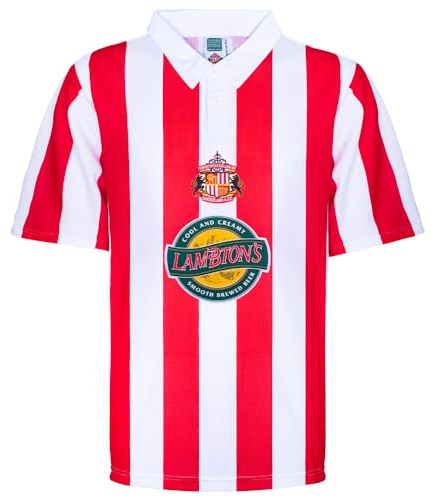 Score Draw Sunderland 1999 Retro Football Shirt Red/White XX-Large Polyester