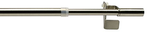 Liedeco Cafehausstange, Scheibenstange Press-Fix | ausziehbar 50-80 cm | Edelstahl - Farbe: edelstahl-optik