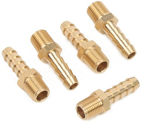 LTWFITTING Messing Fittings Anschluss 1/8 Außengewinde R x 6 mm Schlauch (5 Stück)