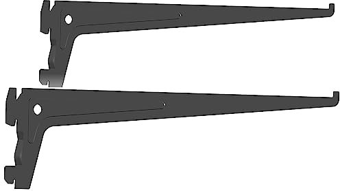 Element System 18133-00010 PRO-Träger Regalträger 1-reihig / 2 Stück / 7 Abmessungen / 3 Farben/L = 30 cm/schwarz/für Regalsystem/Wandschiene