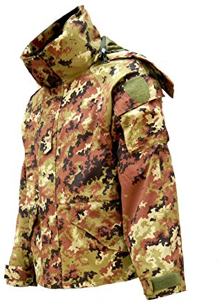 ALGI Parka Militare Vegetato Nylon con Interna Staccabile in Pile