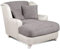 Cavadore XXL-Sessel Assado / Zweifarbiger Polstersessel mit Holzfüßen und großer Sitzfläche / Inkl. 2 Zierkissen / 109 x 104 x 145 / Materialmix Strukturstoff Grau und Kunstleder Weiß