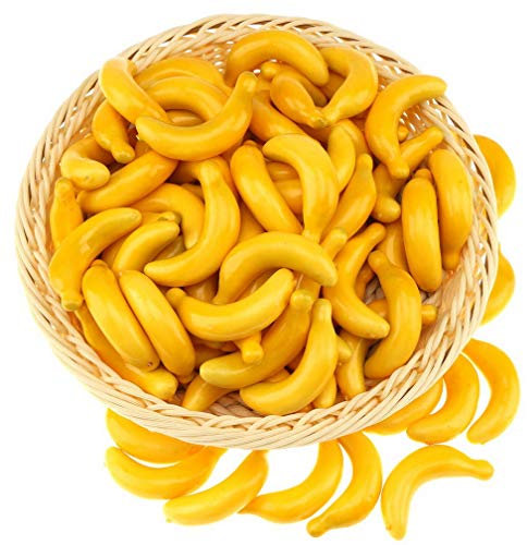 Gresorth 40 Stück Künstliche Lebensechte MINI Gelb Banane Deko Gefälschte Früchte Obst Party Festival Dekoration