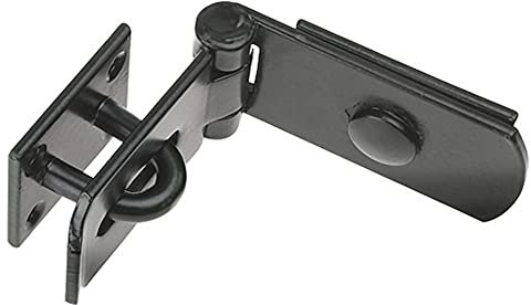 Merriway BH04492 250 mm (10 inch) Heavy Duty Security Swivel Locking Bar Hasp and Staple - Black