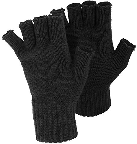 Floso® Ladies/Womens Winter Fingerless Gloves (One Size) (Black)
