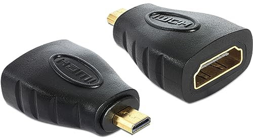 DeLOCK HDMI micro D/HDMI A - Adaptador HDMI (hembra a macho), negro