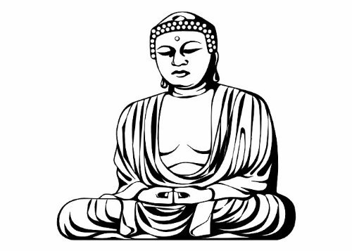 Wandtattooladen Wandtattoo - Buddha Größe:55x53cm Farbe: gold