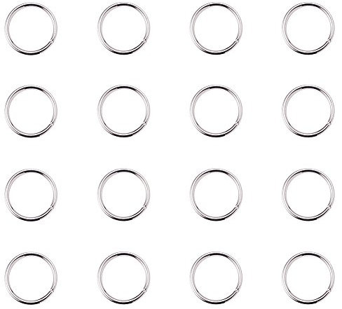 PandaHall 260Pcs Messing-Sprungringe Schließen, aber ungelötet Silber Schmuckstücke mit 10 mm Durchmesser