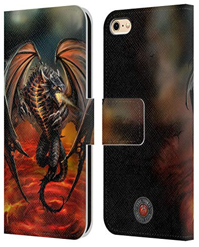 Head Case Designs Officially Licensed Anne Stokes Lava Dragons Leather Book Wallet Case Cover Compatible With Apple iPhone 6 / iPhone 6s