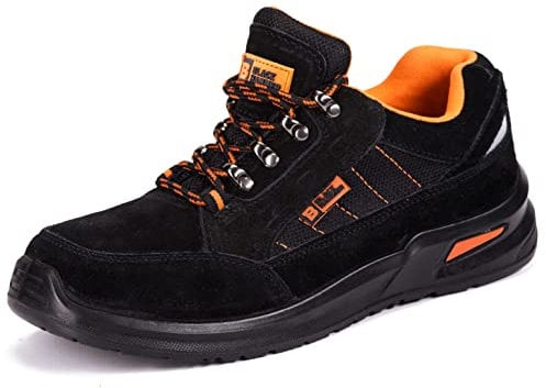 Black Hammer Mens Safety Boots Steel Toe Cap Work Shoes Ankle Trainers Hiker Protective Mid Sole S1P SRC 9952 (10 UK) Black