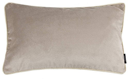 McAlister Textiles Matter Samt | Kissenbezug für Sofakissen in Beige | 60 x 40cm | erhältlich in 25 Farben | griffester Samt edel paspeliert | Kissenhülle für Samtkissen