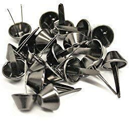 Trimming Shop 15mm X 27mm Pilz Metall Spalten Nieten - 50 Stück - Ideal für Leder Handarbeiten - Gun Metal