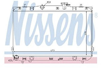 NISSENS Kühler Motorkühlung Kühler Wasserkühler Motorkühler Netzbreite 664mm Netzlänge 375mm Netztiefe 16mm 67024