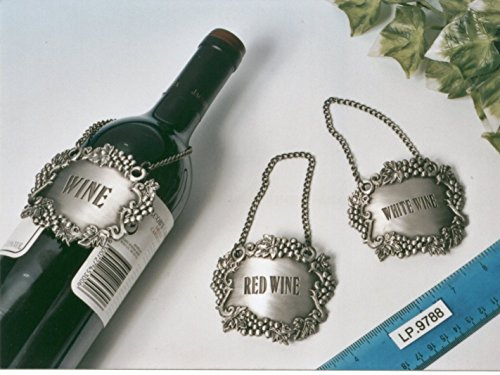 Wine Label Wine Bottle Label Pewter Wine Tag (RED WINE)