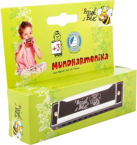 Boogie Bee Mundharmonika Metall, 10,5cm