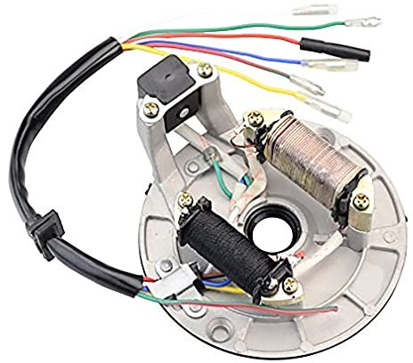 GOOFIT Lichtmaschine Stator Ankerplatte Magneto 2 Spulen Ersatz für 50-125cc Kickstarter ATV Dirtbike & Go Kart