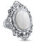 Western Schmuck Boho Bali Vintage Stil Große Edelstein Filigran Oval Cabochon Armor Full Finger Aussage Regenbogen Natura Mondstein Ring Für Frauen Oxidiert .925 Sterling Silber