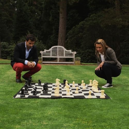 Uber Games - Large Garden Chess Set - 32-Piece Set - 20cm High King - Playing Surface Not Included