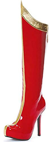 Ellie Shoes womens 517-comet boots, Red/Gold, 8 US