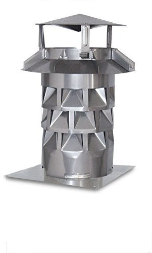 Nischenmarkt Schornsteinhaube/Kaminhut/Schornsteinabdeckung Windkat V2A DN 180 mit Grundplatte + Silikon