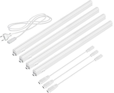 parlat LED Unterbau-Leuchten Rigel, je 57,3cm, 40cm Kabel, je 790lm, warm-weiß, 4er Set